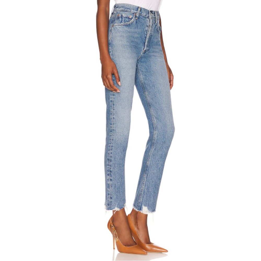 Agolde Riley High Rise Straight Crop Jeans Size 28 - Picture 2 of 7